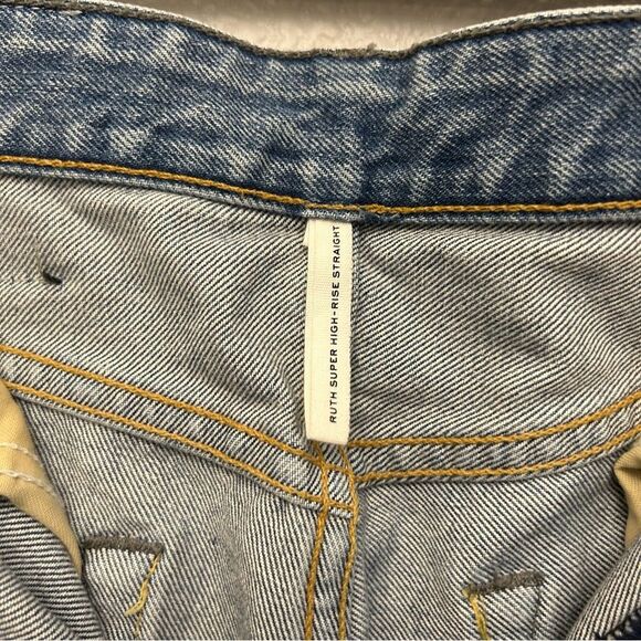 Rag & Bone Ruth Super High-Rise Straight Leg Size 28 Zipper Closure Medium Wash - Picture 7 of 16